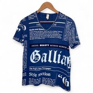 John Galliano Authentic Vintage 2000's Gazette Newspaper Tshirt Rare, size Small